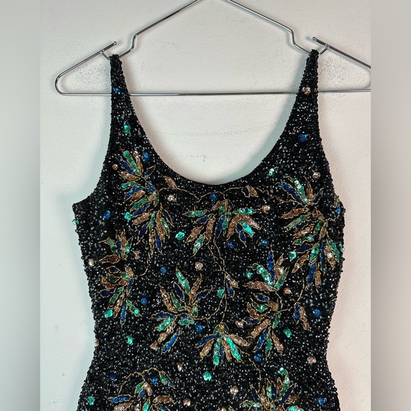 Vintage 50’s 60’sGene Shelly's Womens Sequin Dress 100% Wool Floral Pattern - Picture 3 of 10